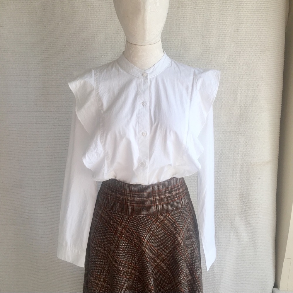 HVOFFRS! Ulla Johnson Corset Back 70s Plaid Skirt - Picture 6 of 8